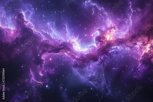 Starry Purple and Blue Space