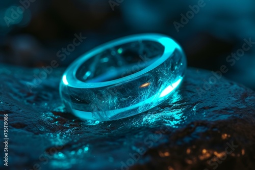 Circular Ring shape glows. Digital studio shadow. Generate Ai