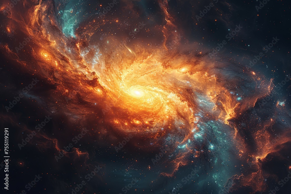 Majestic Spiral Galaxy Amongst Stars