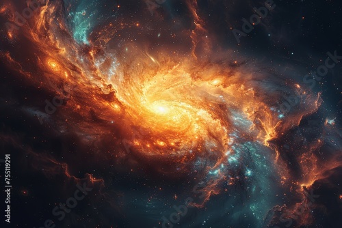 Majestic Spiral Galaxy Amongst Stars © Ilugram