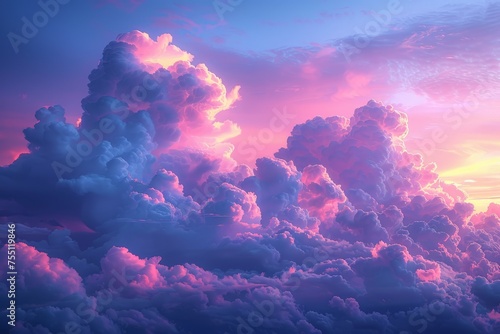 Pink and Blue Sky Filled With Clouds