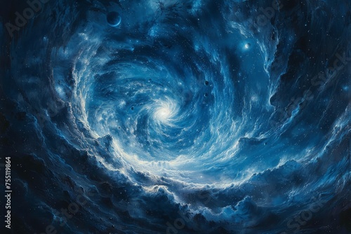 Blue Spiral Floating in the Sky