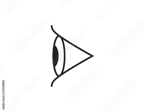 Eye side, see, vision icon. Vector illustration.