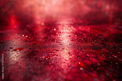 Glistening Wet Surface With Water Droplets