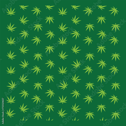 Marijuana seamless pattern Weed vector cannabis leaf tile background polka dot scarf isolated repeat wallpaper