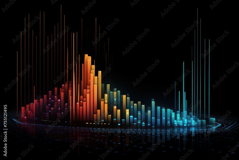 digital background with abstract geometric multicolored big data representation