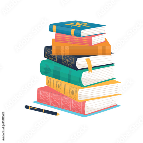 stack of colorful books