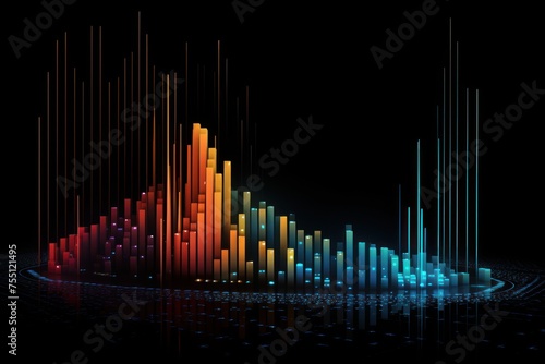 digital background with abstract geometric multicolored big data representation