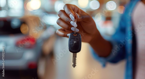 Woman Holding Car Key