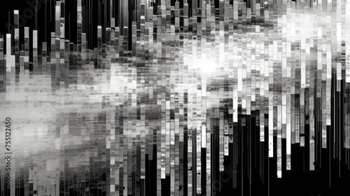 Abstract black and white glitch background. Generative AI