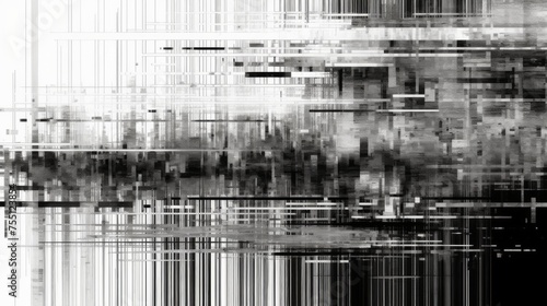 Abstract black and white glitch background. Generative AI