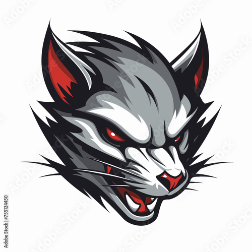 Vector esports logotype rat on white background, logo rat, icon rat, sticker rat, symbol rat, emblem rat, mouse