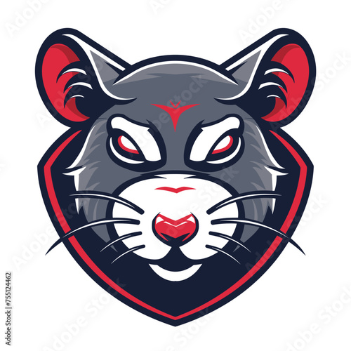 Vector esports logotype rat on white background, logo rat, icon rat, sticker rat, symbol rat, emblem rat, mouse