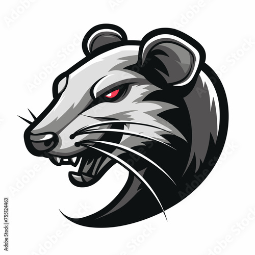 Vector esports logotype rat on white background, logo rat, icon rat, sticker rat, symbol rat, emblem rat, mouse