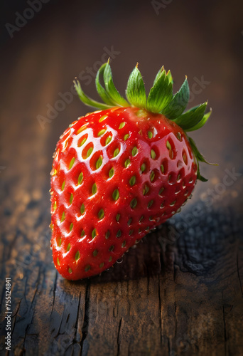 strawberry on wood