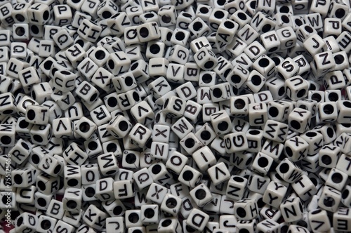 Plastic beads with the alphabet