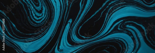 abstract liquid art painting using alcohol ink technique. Liquid design illustration Mix of blue waves and black. Wallpaper background with luxury decorative elements