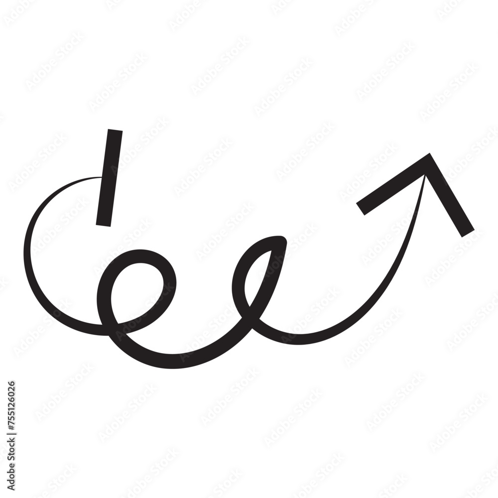 Abstract hand drawn arrow. Wavy pointer. Design element for application user interface. Cartoon simple linear vector illustration in doodle style on white background in eps 10. Abstract hand drawn arrow. Wavy pointer. Design element for application user interface. Cartoon simple linear vector illustration in doodle style on white background in eps 10.