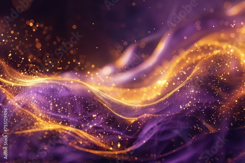 Elegant abstract background with a mix of gold and purple Creating a luxurious and festive atmosphere suitable for celebratory events