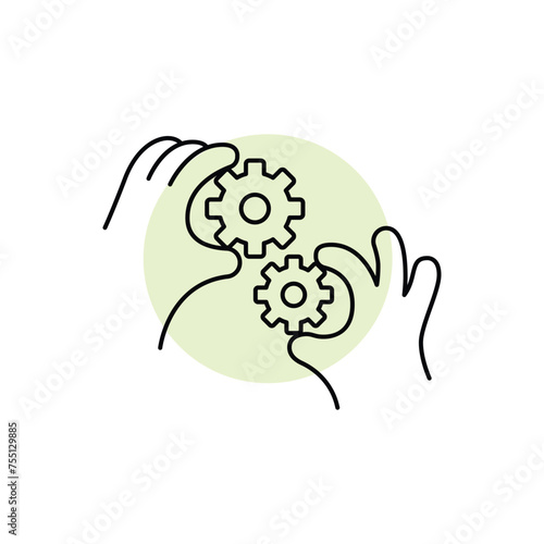 Customizing Settings Hand icon vector