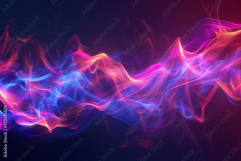 Vivid 3d render of dynamic multicolored smoke trails Creating an abstract and mesmerizing light display