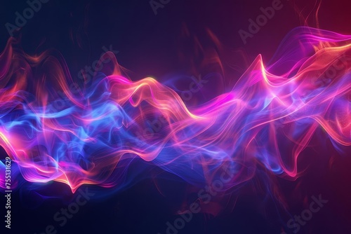 Vivid 3d render of dynamic multicolored smoke trails Creating an abstract and mesmerizing light display