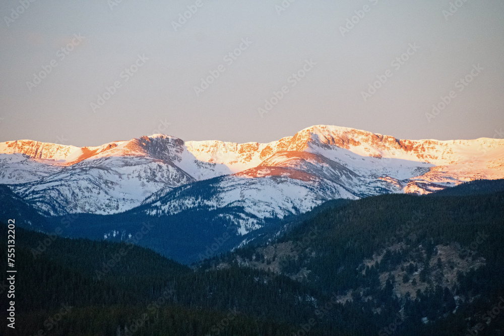 Sun on the Snowy Peaks Colorado Rocky Mountains