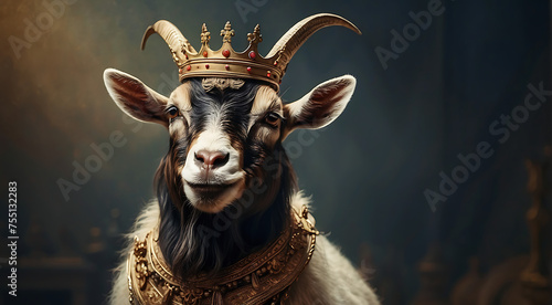 Goat with a crown greatest of all time photo