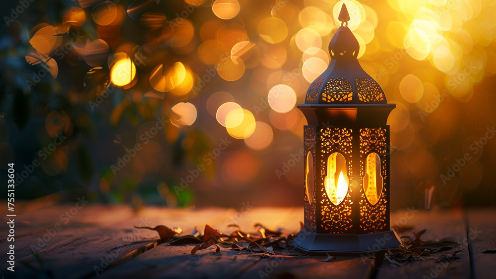 Invitation to Celebrate: Glowing Arabic Lantern for the Holy Month of Ramadan