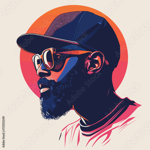 African American man stylish vector illustration