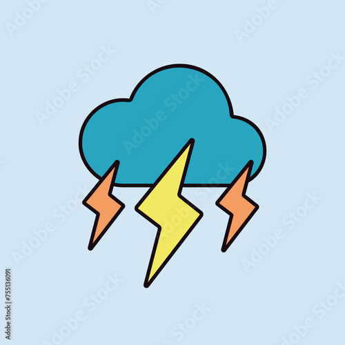 Storm cloud vector flat icon. Rainstorm symbol