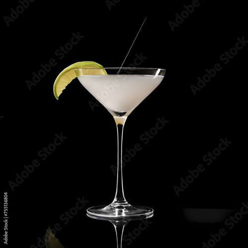 Juice Stylish Cocktail With Black Background