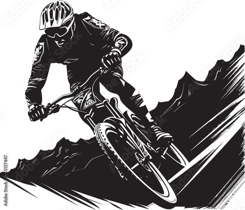 Summit Strider Symbol Cycling Adventure Alpine Ascent Emblem Trailblazing Cyclist