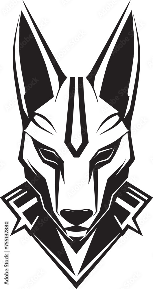 Anubis in Armor A Guardian Mascot Logo Design The Jackals Eye An Abstract Anubis Mascot Icon with Focus