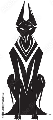 Anubis Unveiled A Striking Mascot Logo Design in Abstract Form Crossing the Threshold An Abstract Anubis Mascot Vector Graphic