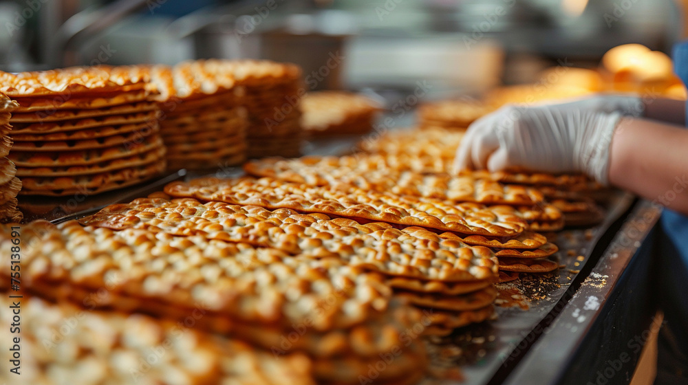 Imagine a Passover matzo bakery bustling with activity as workers knead, roll, and bake matzo, the unleavened bread central to the Passover holiday
