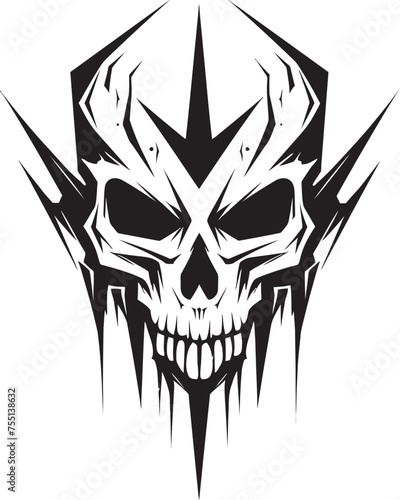 Esoteric Elegance Abstract Skull Emblem Luminescent Legacy Tattoo Vector Symbolism