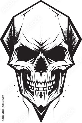 Skullscape Reverie Abstract Vector Ink Symbolic Specter Abstract Skull Emblem