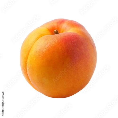 Ripe apricot isolated on a transparent background.