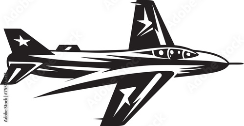 Thundering Valor Thunderbolt Graphic Emblem Lightning Lance Air Force Vector Design