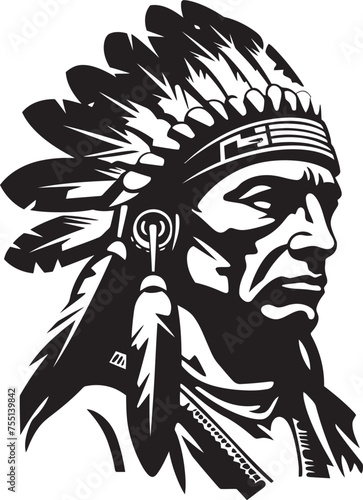 Silent Guardian Apache Face Symbolic Desert Majesty Tribal Emblem Icon