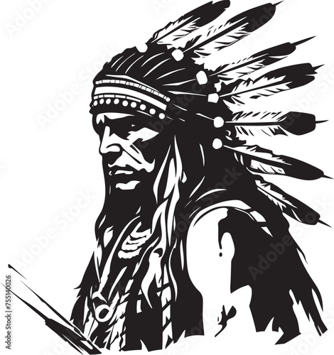 Spirit Guardian Apache Face Symbol Desert Defender Tribal Emblem Vector