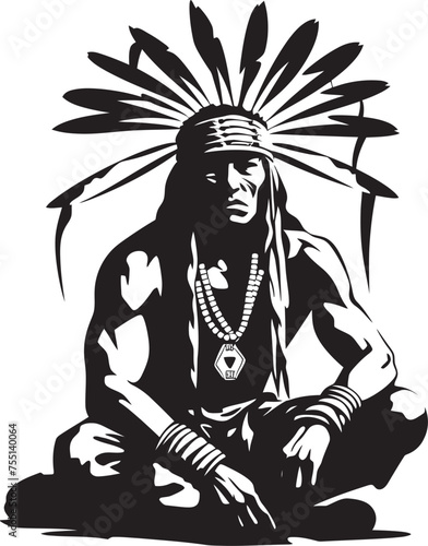 Tribal Warrior Tribal Emblem Symbol Spirit Majesty Apache Logo Symbolic
