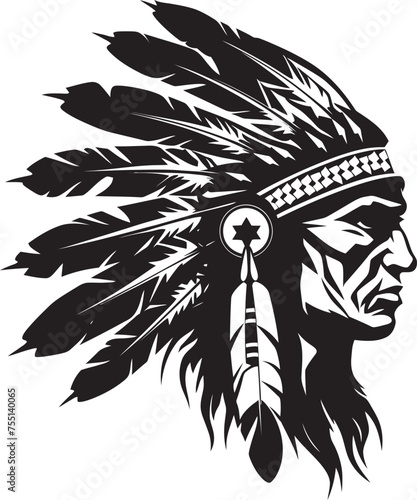 Silent Sentinel Apache Face Iconic Tribal Warrior Tribal Emblem Symbol