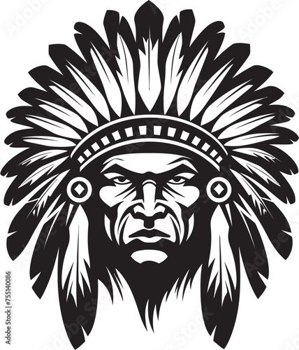 Tribal Majesty Apache Logo Vector Spirit Guardian Apache Face Symbolic