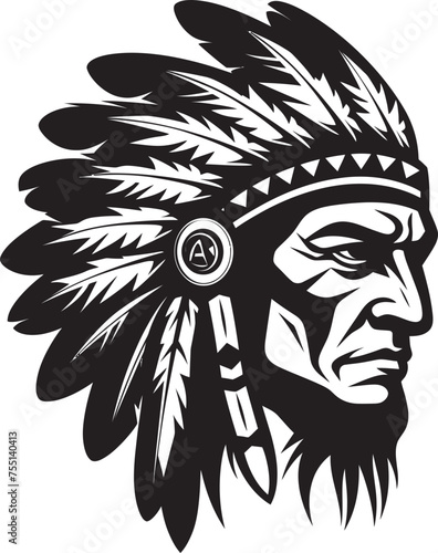 Shadow Warrior Tribal Face Design Silent Protector Apache Emblem Vector