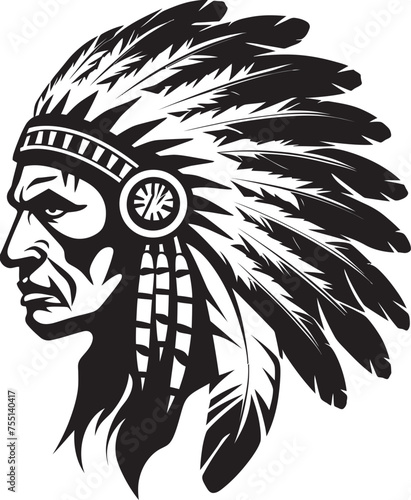 Silent Protector Apache Emblem Vector Tribal Defender Tribal Logo Icon