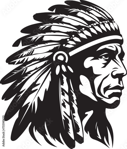 Tribal Treasures Apache Logo Vector Symbol Brave Heart Apache Face Emblematic Icon