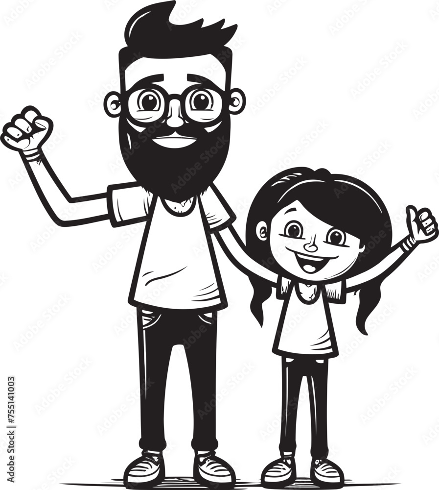 Happy Moments Cartoon Emblematic Icon Fatherly Love Daughterly Joy Cartoon Graphic Happy Moments Cartoon Emblematic Icon Fatherly Love Daughterly Joy Cartoon Graphic