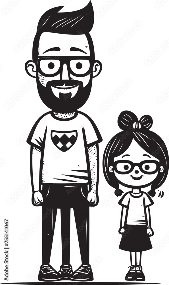 Sweet Smiles Cartoon Logo Vector Cheerful Adventures Father Daughter Graphic Icon Sweet Smiles Cartoon Logo Vector Cheerful Adventures Father Daughter Graphic Icon